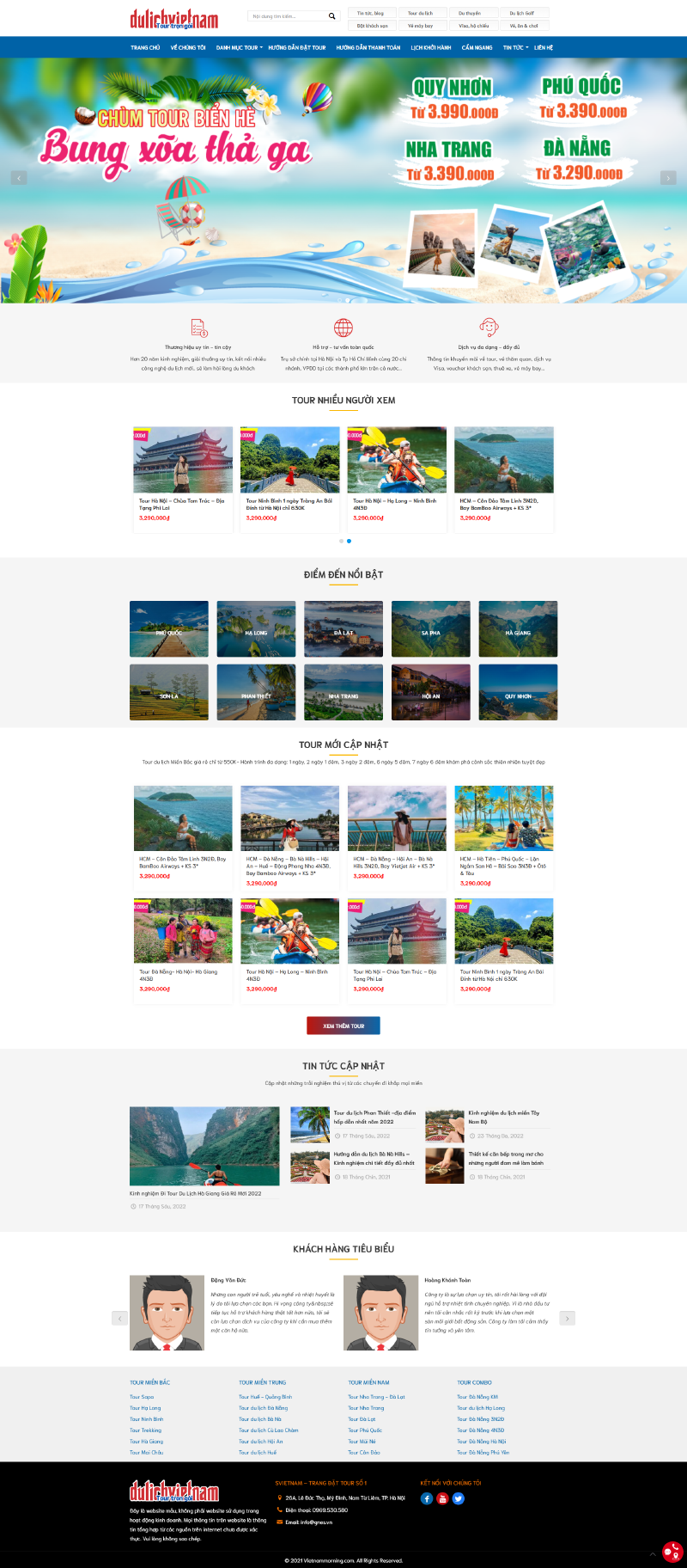 Giao diện web du lịch 01