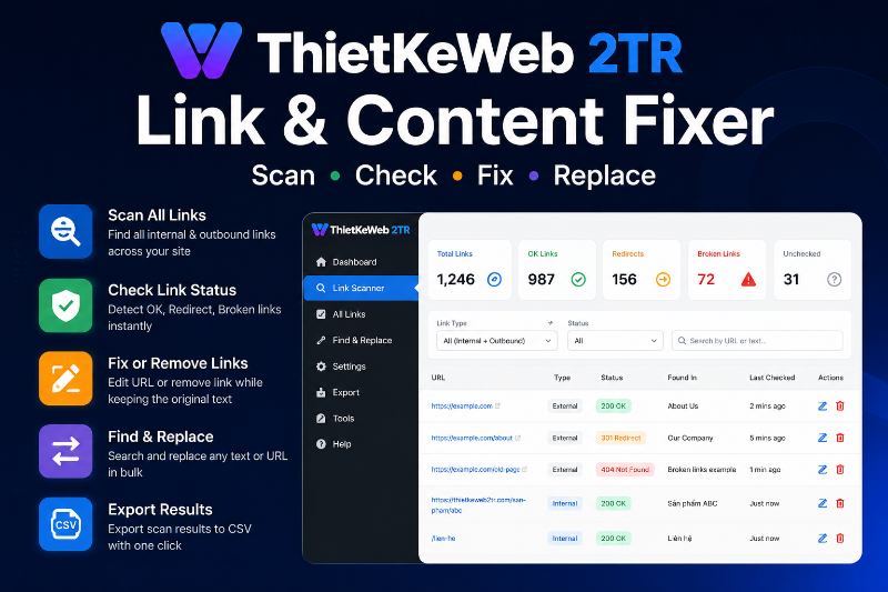Check link & Content Fixer